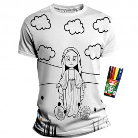 Camiseta Infantil Pinte e Lave -  Nossa Senhora das Graas