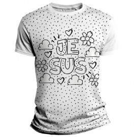 Camiseta Infantil Pinte e Lave -   Jesus 
