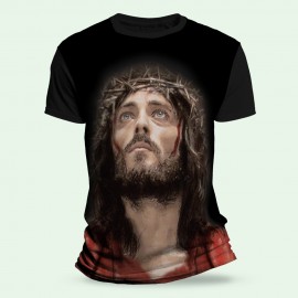 Camiseta Religiosa Catlica - Sagrada Face Colorida