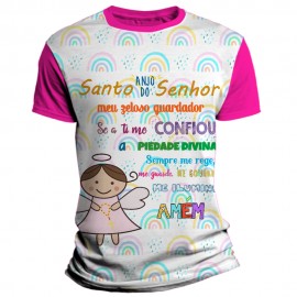Camiseta Infantil Religiosa Catlica -  Orao do Anjo