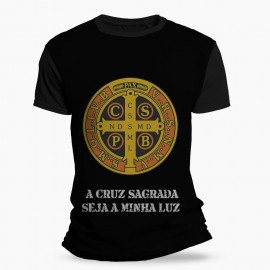 Camiseta Religiosa Catlica - So Bento - Medalha colorida
