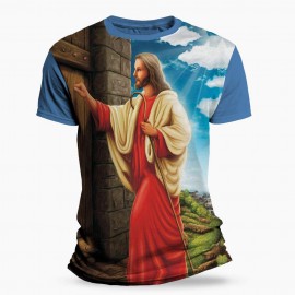 Camiseta Religiosa Catlica - Jesus Bate a Porta