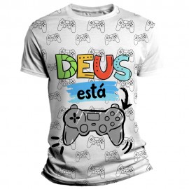 Camiseta Infantil Religiosa Catlica -  Deus est no controle