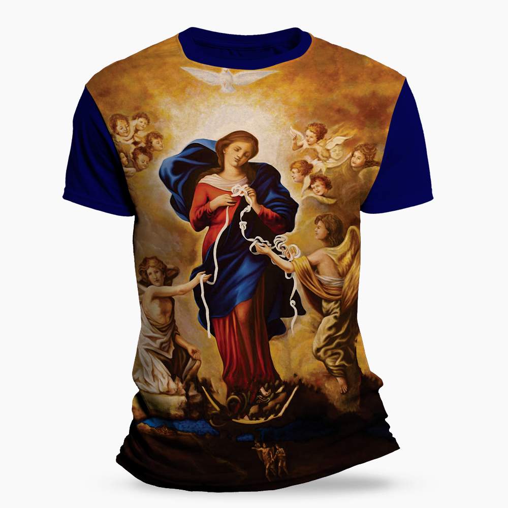 Camiseta Religiosa Católica Nossa Senhora Desatadora Dos Nós Camisetas KayrÓs