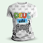 Camiseta Religiosa Católica Infantil - Deus está no controle
